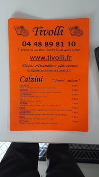 Tivolli pizza à Sainte-Marie-la-Mer carte