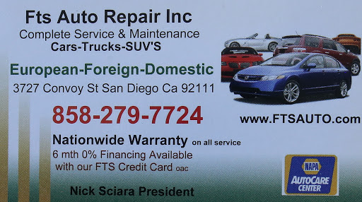 Auto Repair Shop «FTS Auto Repair LLC», reviews and photos, 3727 Convoy St, San Diego, CA 92111, USA