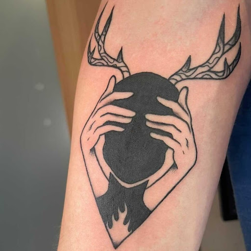 Explore badass neck tattoo ideas, creative tattoo ideas in Carbondale, available at Bonedale Tattoo