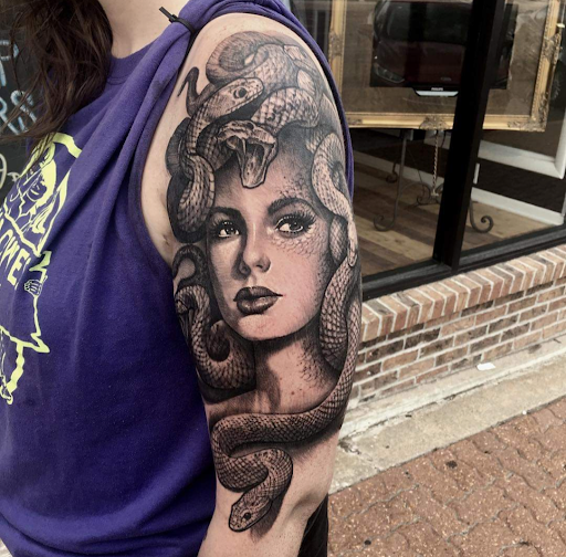 Explore word tattoo ideas for women, creative tattoo ideas in Mexico, available at Majestic Moose Tattoo Haberdashery & Piercing Studio