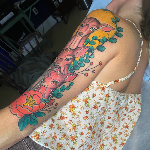 Explore fire tattoo ideas, creative tattoo ideas in Saint Albans, available at 100 Candles Tattoo