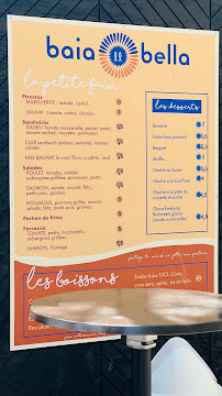 Menu / carte de Baia Bella à Beaulieu-sur-Mer