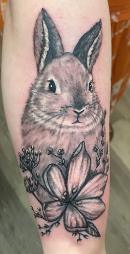 Explore black and white tattoo ideas, creative tattoo ideas in Longview, available at Burning Rock Tattoo