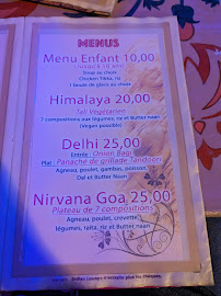 INDIAN LOUNGE à Nice menu