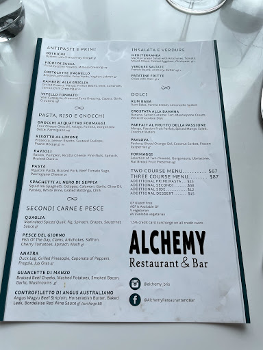 Alchemy Restaurant and Bar Brisbane