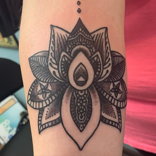 Explore mens back tattoo idea, creative tattoo ideas in Calhoun, available at A Sailors Grave Tattoo Parlor