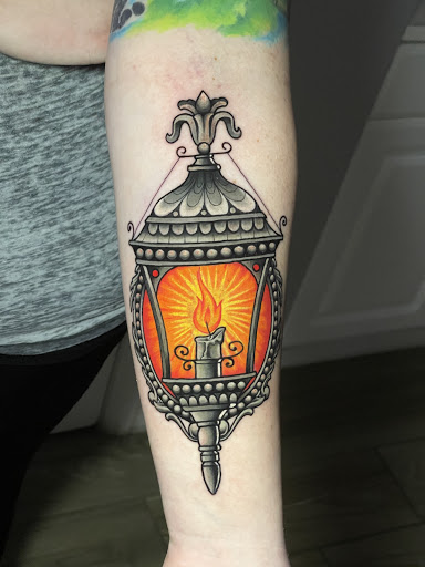 Explore love symbol tattoo ideas, creative tattoo ideas in Greensboro, available at Tried and True Tattoo Company