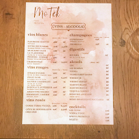 Menu / carte de Motek Restaurant - Cuisine Israélienne Paris 2 à Paris
