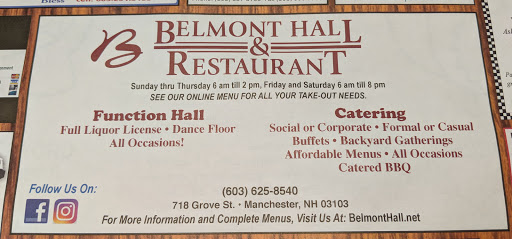 Restaurant «Belmont Hall & Restaurant», reviews and photos, 718 Grove St, Manchester, NH 03103, USA
