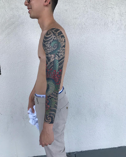 Explore small leg tattoo ideas, creative tattoo ideas in Goose Creek, available at Red Kirin Tattoo