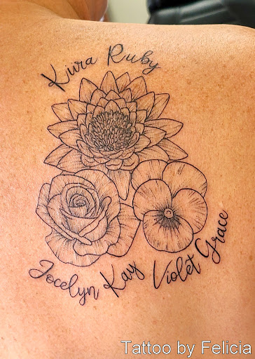 Explore small shoulder tattoo ideas, creative tattoo ideas in Fort Myers, available at Tiger Lotus Tattoo and Piercing