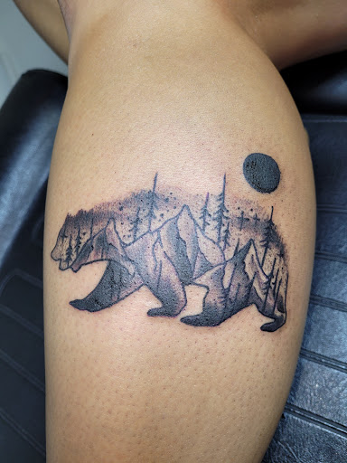 Explore patchwork tattoo ideas female, creative tattoo ideas in Angola, available at Hoodlum Ink