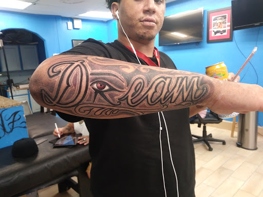 Explore neck and shoulder tattoo ideas, creative tattoo ideas in Houston, available at Orlandos Tattoo Studio
