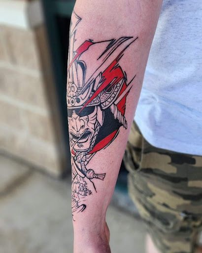 Explore life and death sleeve tattoo ideas, creative tattoo ideas in Fort Wayne, available at Visionary Tattoo Studio