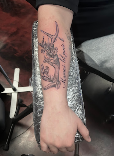 Explore mens collarbone tattoo ideas, creative tattoo ideas in Silver City, available at Independent Ink Tattoo