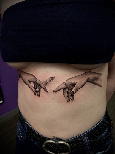 Explore neck and shoulder tattoo ideas, creative tattoo ideas in Mesa, available at Smiley Ink Tattoos