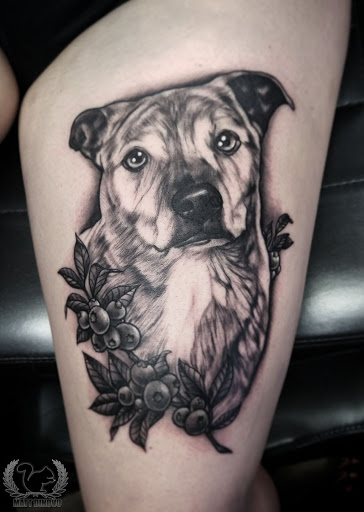 Explore tattoo ideas for mens thigh, creative tattoo ideas in Council Bluffs, available at Black Squirrel Tattoo