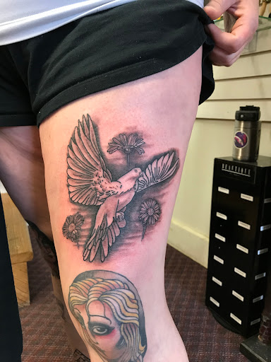 Explore mens bicep tattoo ideas, creative tattoo ideas in Eureka Springs, available at Sailors Luck Tattoo