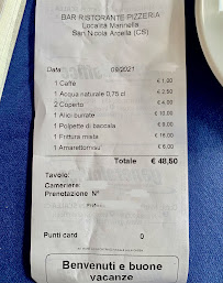 Menu / carte de Ristorante La Marinella à San Nicola Arcella