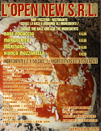 Menu du L'Open à Fermo