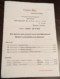 Menu / carte de Tonkin Man - Asiatische Cuisine à Bunde
