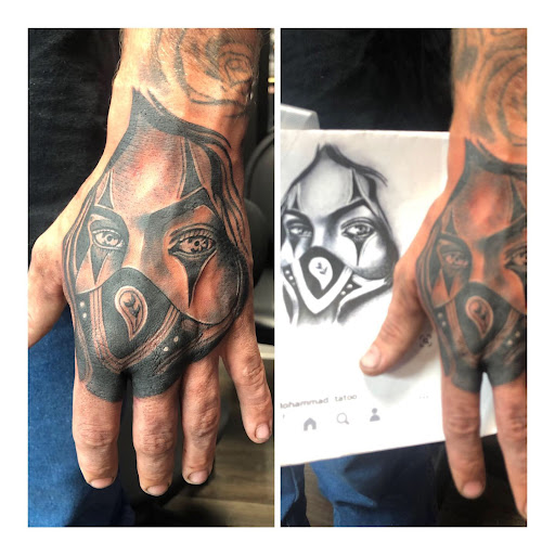 Explore tribal cover up tattoo ideas, creative tattoo ideas in Williamsburg, available at Relentless Ink