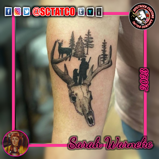 Explore pinterest flower tattoo ideas, creative tattoo ideas in Fayetteville, available at Southern Customs Tattoo Company