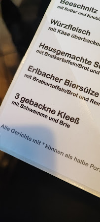 Bar à bières Erlbacher Brauhaus à Erlbach - menu / carte