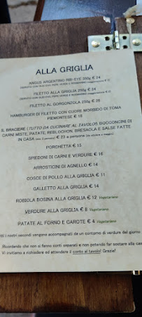 Le Braci à Bozzole menu