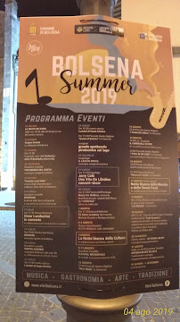 Menu du Blu Bar Bolsena à Bolsena