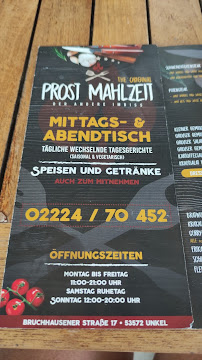 Prost Mahlzeit à Unkel menu