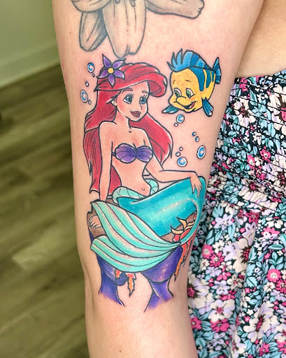 Explore beauty and beast tattoo ideas, creative tattoo ideas in Greensboro, available at Dogwood Ink