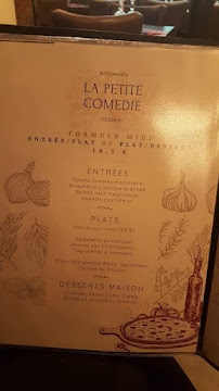 La Petite Comédie à Paris menu
