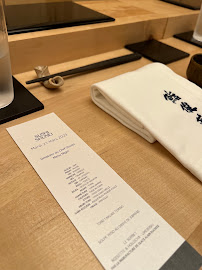 Restaurant de sushis Sushi Shunei à Paris - menu / carte