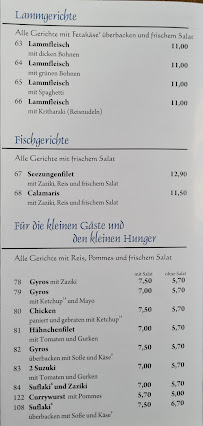 Carte du Griechisches Restaurant Limnos à Giesen