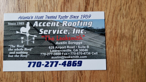 Roofing Contractor «Accent Roofing Service - The Leaksmith», reviews and photos, 629 Airport Rd b, Lawrenceville, GA 30046, USA