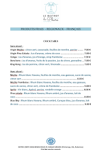Restaurant Le bistrot du phare à Saint-Palais-sur-Mer (le menu)