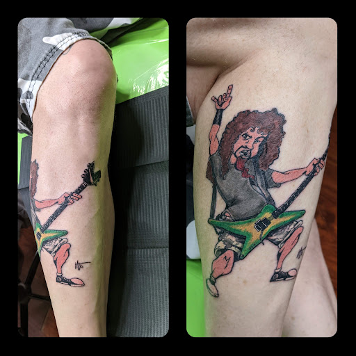 Explore tattoo collage ideas, creative tattoo ideas in Pittsburg, available at NeonMoon Tattoo