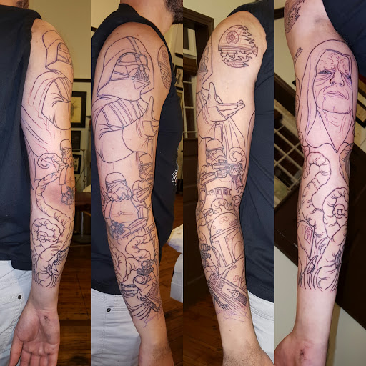 Explore arm tattoo ideas women, creative tattoo ideas in Providence, available at The Torchbearer Tattoo