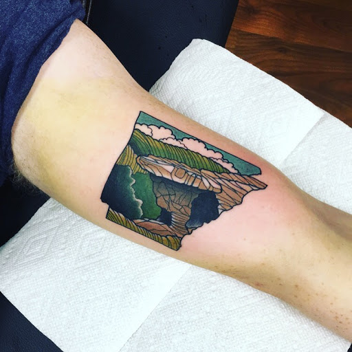 Explore sound wave tattoo ideas, creative tattoo ideas in North Little Rock, available at Black Cobra Tattoo Studio