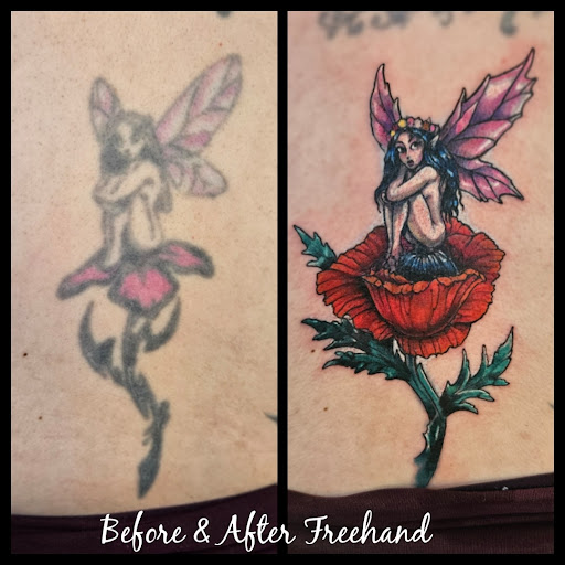 Explore back shoulder tattoo ideas for men, creative tattoo ideas in Toledo, available at Cross Over Tattoo Studio