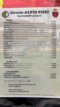 Menu du CIRCOLO ALFIO PIZZI 1992 à Castel Maggiore