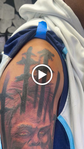 Explore evil eye tattoo ideas, creative tattoo ideas in Goose Creek, available at Red Kirin Tattoo