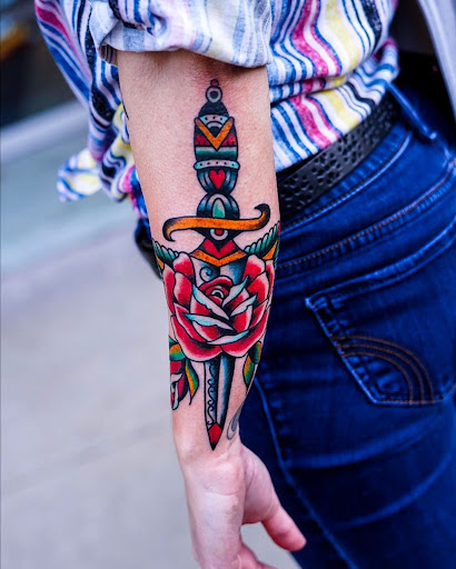 Explore shoulder tattoo ideas for women, creative tattoo ideas in Springfield, available at Good Heart Tattoos