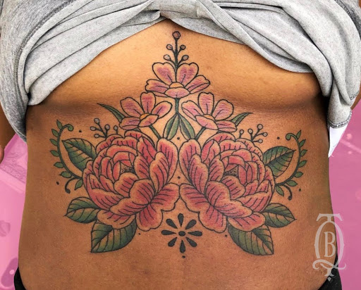 Explore christian half sleeve tattoo ideas, creative tattoo ideas in Marietta, available at The Queen Bee Tattoo and Piercing Parlour