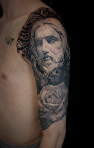 Explore infinity sign tattoo ideas, creative tattoo ideas in Tea, available at Red Arbor Tattoo