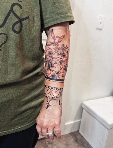 Explore lovers tattoo ideas, creative tattoo ideas in Burley, available at Fine Line Ink