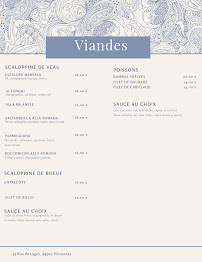 Restaurant italien On Dîne à la Cheminée à Vincennes (la carte)