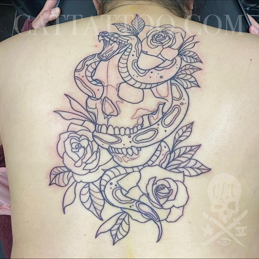 Explore sand dollar tattoo ideas, creative tattoo ideas in Addison, available at Cat Tattoo