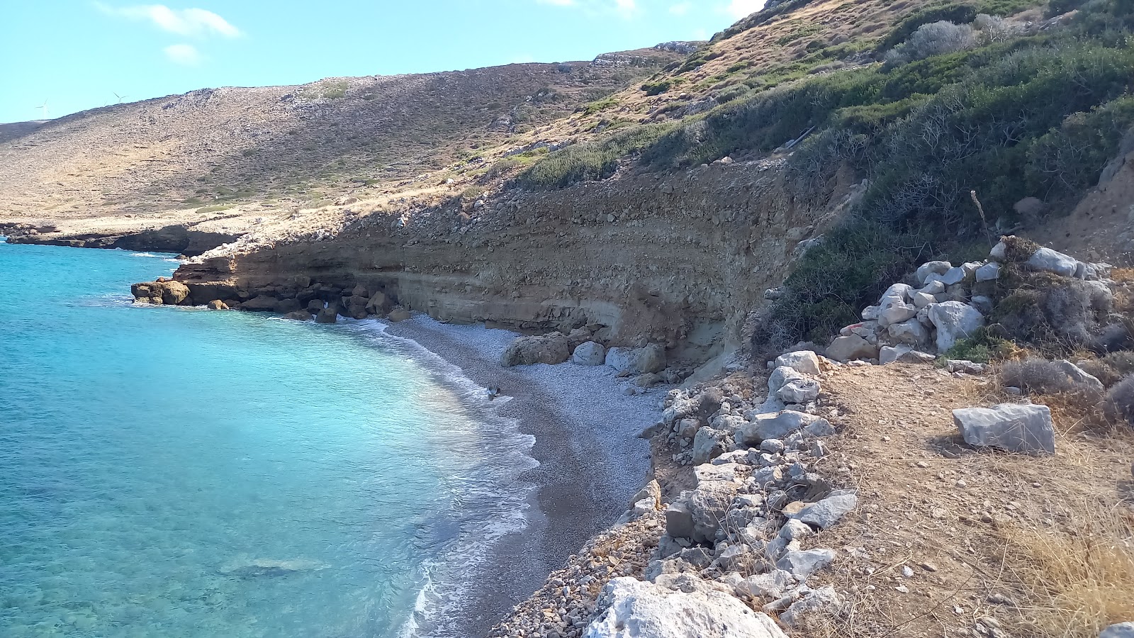 Foto av Patsavra beach med lätt sten yta